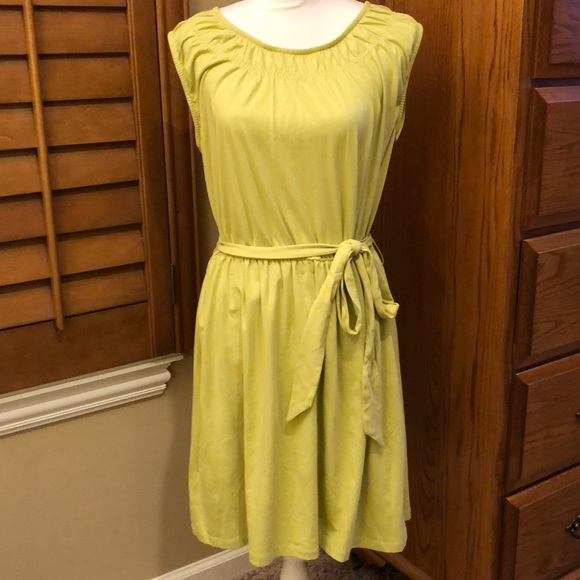 Ann Taylor Loft sleeveless dress with tie size L - Picture 2 of 7